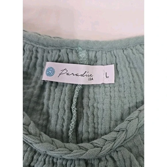 Paradise Women's Large Sage Green Shorts Set - Picture 4 of 14